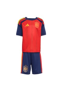 Espanja Jalkapallovaatteet Lasten Kotipeliasu MM-kisat 2026 Lyhythihainen (+ Lyhyet housut)